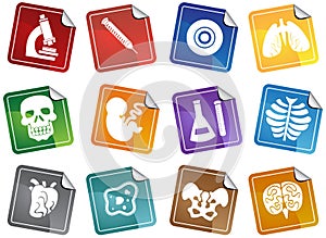 Biology Sticker Buttons Set