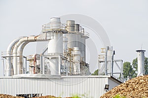 Biomass power plant is a tree background
