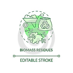 Biomass residues green concept icon photo
