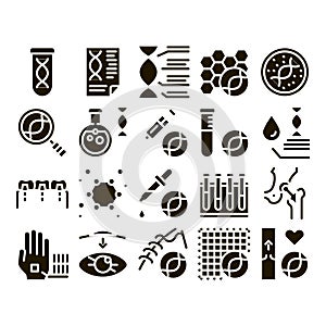 Biomaterials Collection Elements Vector Icons Set