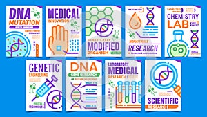 Biomaterials Creative Promotion Posters Set Vector