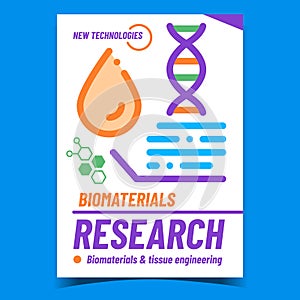 Biomaterials Research Creative Promo Banner Vector