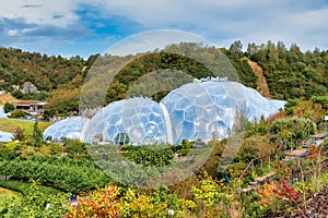 Biome`s at the Eden Project eco visitor attraction in Cornwall, England