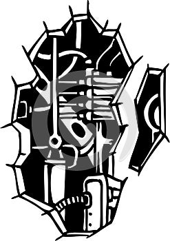 Biomechanical Designs - vector illustration