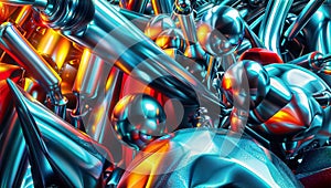 Biomechanical Dreams: Striking 3D Illustration, generative ai