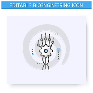 Biomechanics line icon. Editable illustration