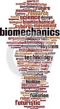 Biomechanics word cloud