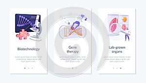 Biomedical and molecular engineering app interface template.