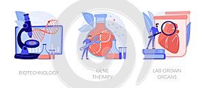 Biomedical and molecular engineering vector concept metaphors.