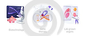 Biomedical and molecular engineering vector concept metaphors.