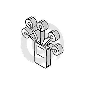 biomedical sensor isometric icon vector illustration