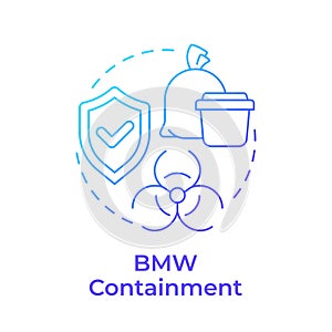 Biomedical waste containment blue gradient concept icon photo