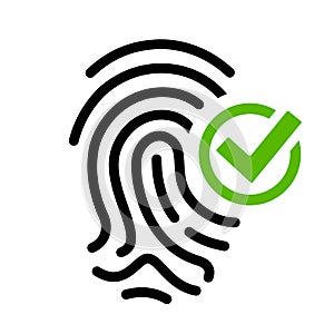 Biometric access granted vector icon photo