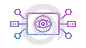 Biometric Eye Scan Data Security, Access Control Technology, vector design GenerAI