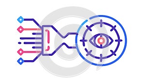 Biometric Eye Scan Digital Vision Security, vector design Generative AI