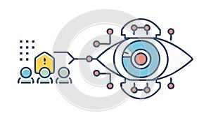 Biometric Eye Scan Security, vector design Generative AI