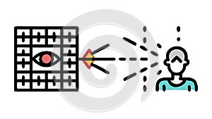 Biometric Eye Scan Vector Icon for Security and Identification, vector design Generative AI