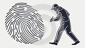 Biometric Fingerprint Access Authentication, vector design Generative AI