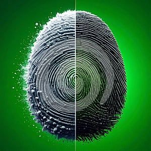 Biometric Fingerprint Dissolving into Digital Data