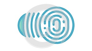 Biometric fingerprint icon: identity, security, authentication, and unique access, vector design Generative AI