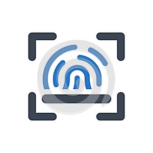 Biometric fingerprint scan icon