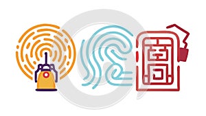 Biometric Fingerprint Security: Data Protection Access Control, vector design Generative AI