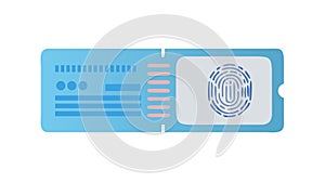 Biometric Fingerprint Ticket for Secure Access, Modern Tech, vector design Generative AI
