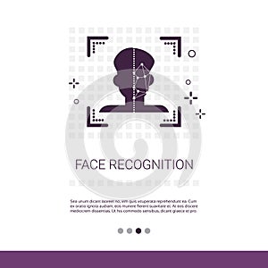 Biometric Identification Face Recognition System Concept Web Banner With Copy Space