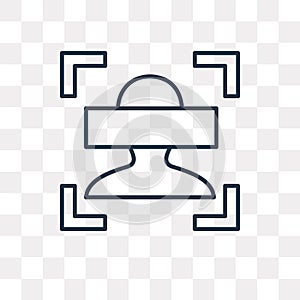 Biometric identification vector icon isolated on transparent background, linear Biometric identification transparency concept can