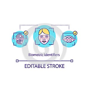 Biometric identifiers concept icon