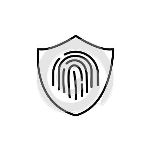 Biometric security icon Thin line art isolated