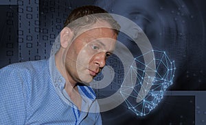 Biometric verification - young man face recognition