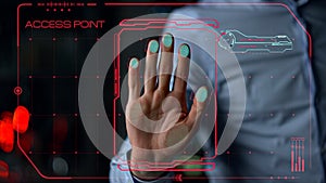 Biometrical access system deny app launching process identification close up photo