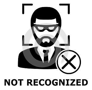 Biometrical identification. Face recognition. Simple icon.