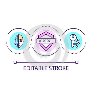 Biometrics privacy loop concept icon