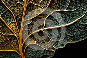 Biomorphic design tree leaf macro.