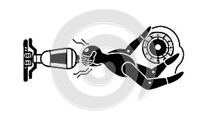 Bionic Augmentation: Robotic Prosthetics Human-Machine Integration, vector design Generative AI