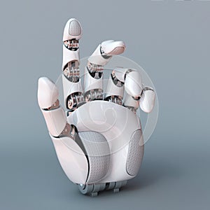 Bionic hand, robot arm 3d rendering photo