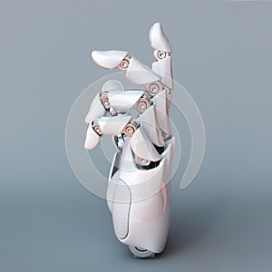 Bionic hand, robot arm 3d rendering photo