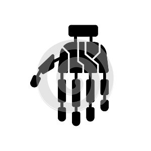 Bionic limb black glyph icon