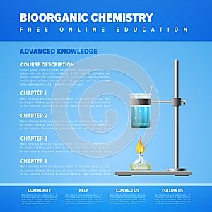 Bioorganic chemistry. Online science education concept.