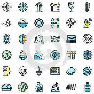 Biophysics icons set vector flat