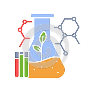 Bioremediation flat icon.