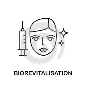 Biorevitalisation icon from plastic surgery collection. Simple line element Biorevitalisation symbol for templates, web design and