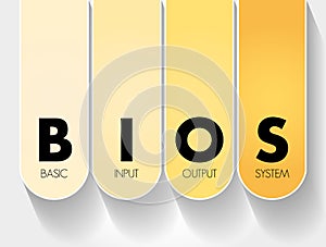 BIOS - Basic Input Output System acronym, technology concept background