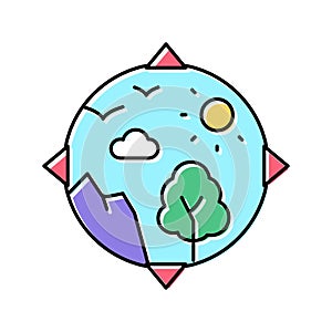 biosphere ecosystem color icon vector illustration