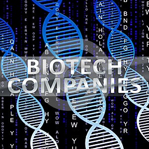 Biotech Companies Shows Biotechnology Corporations 3d Illustration