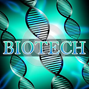 Biotech Helix Shows Genetics Lab 3d Illustration photo