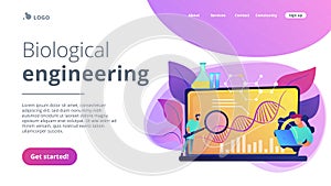 Biotechnology concept landing page.