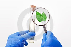 Biotechnology concept with scientist in lab.